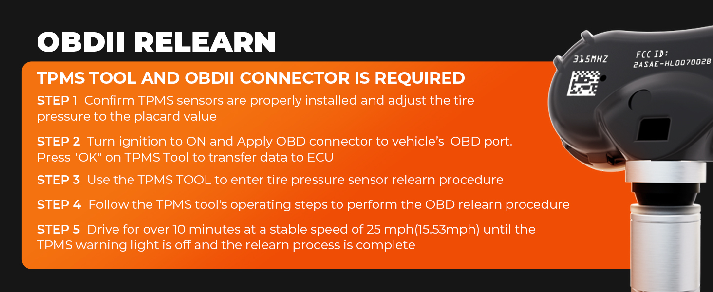 Jsueng 4PCS Pre-Programmed TPMS Sensor Tire Pressure Monitoring Sensor