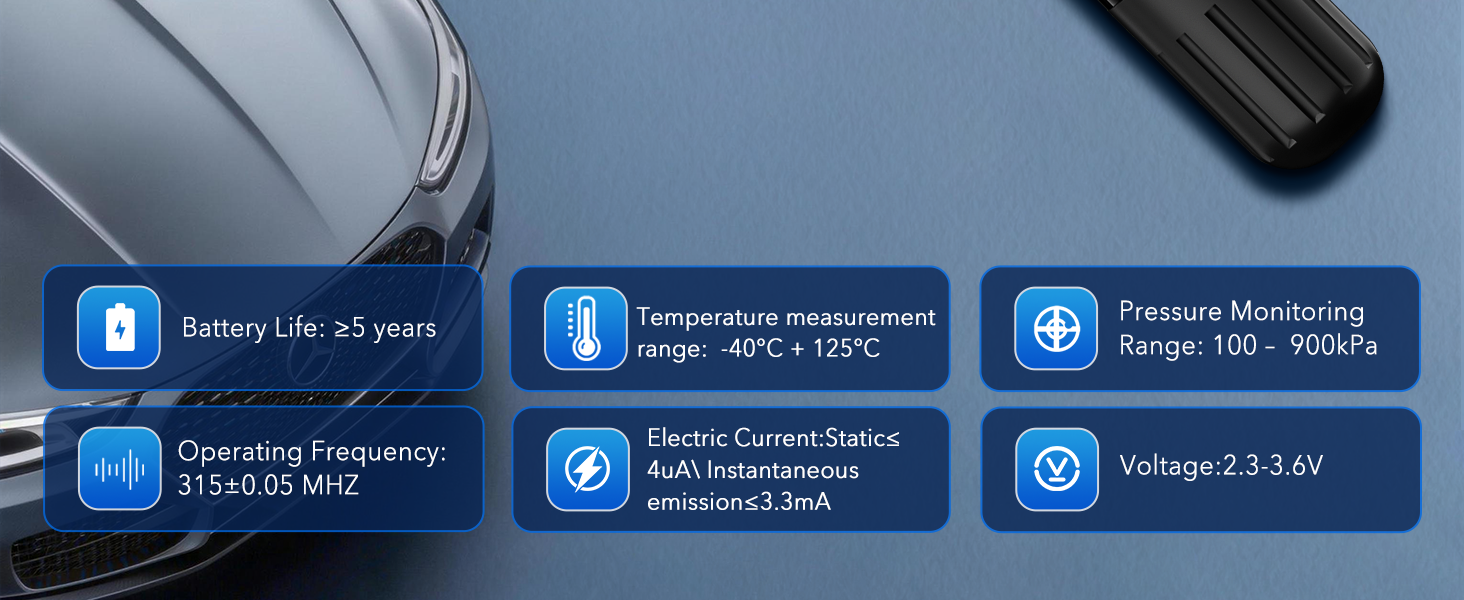 TPMS Sensor GM, 315Mhz Tire Pressure Monitoring System Sensor Set of 4
