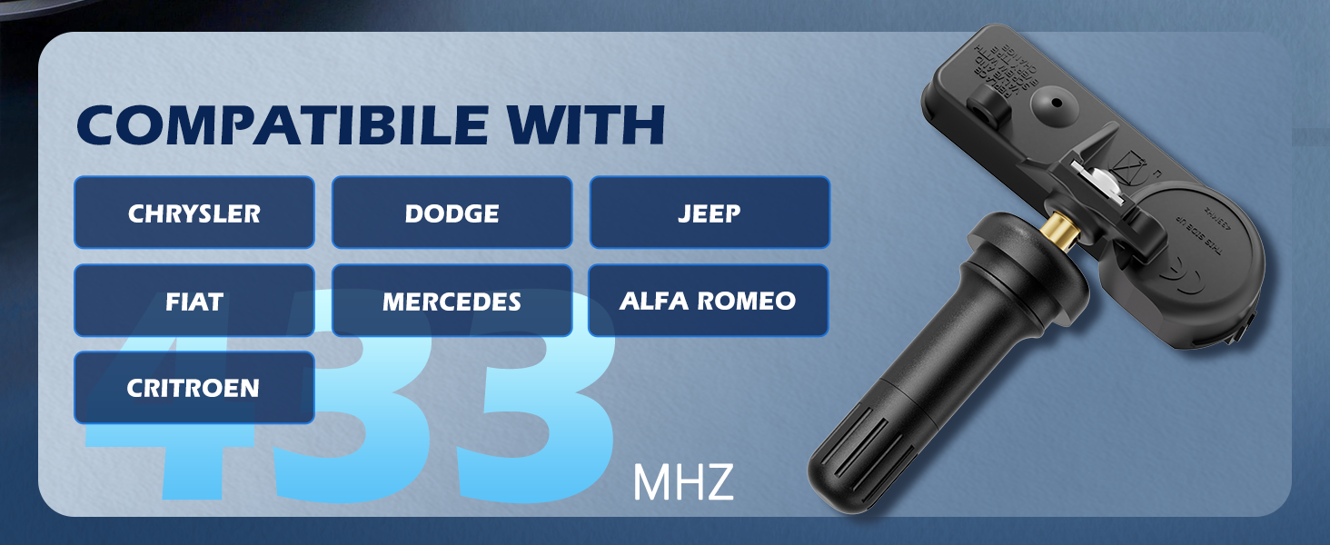 Jsueng TPMS Sensor,433Mhz Tire Pressure Monitoring Sensor