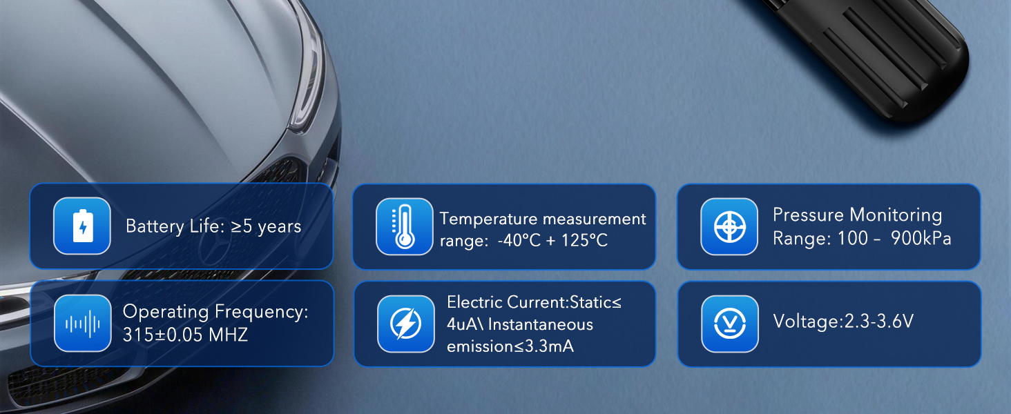 TPMS Sensor, 315MHz GM Tire Pressure Monitoring System Sensor Set of 4