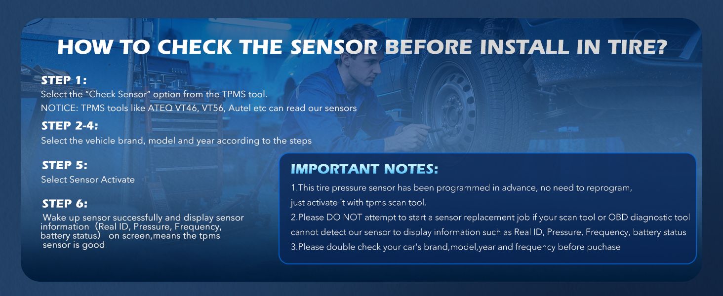 TPMS Sensor, 315MHz Subaru Tire Pressure Monitoring System Sensor Set of 1