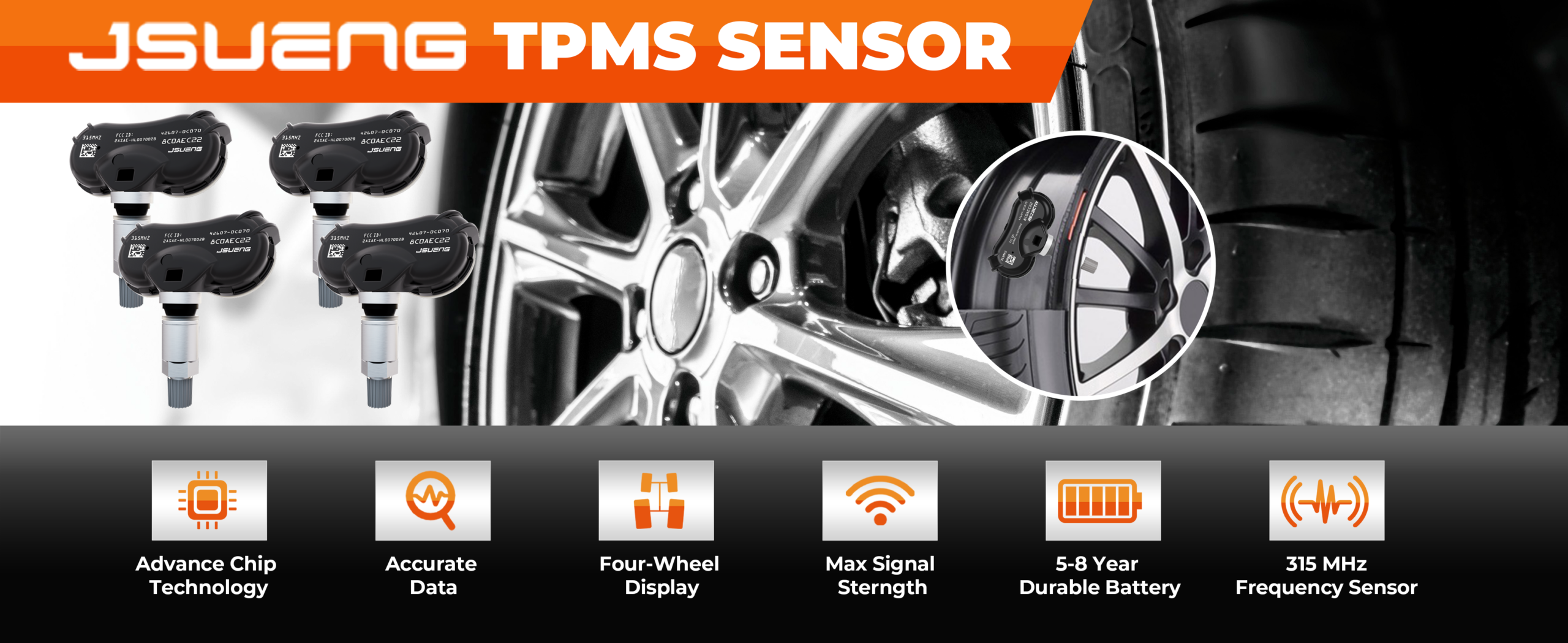 TPMS Sensor,Pre-Programmed Tire Pressure Monitor System fit for Hyundai Kia
