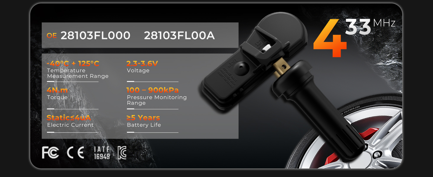 Jsueng TPMS Sensors,Pre-Programmed Tire Pressure Monitor System for Subaru