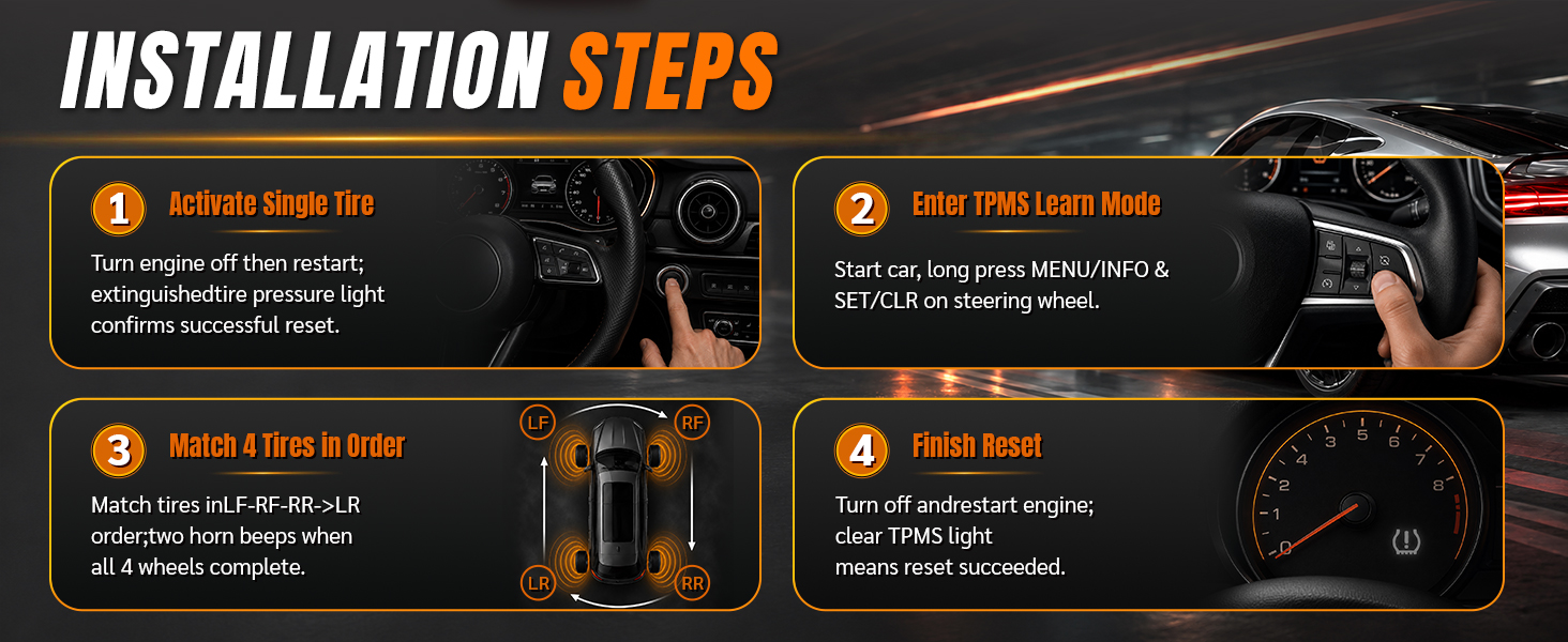 TPMS Sensor Relearn Tool, Tire Pressure Monitor Tool Compatible with GM