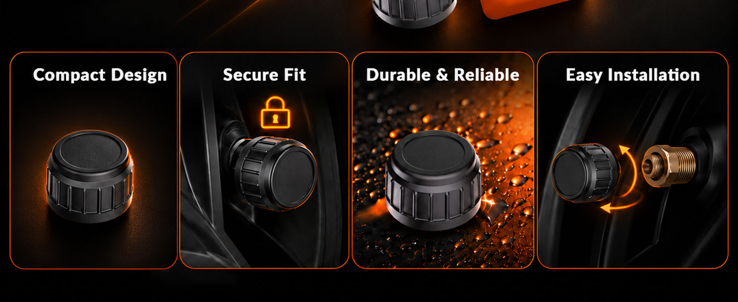 TPMS Sensor, External Tire Pressure Sensor with Relearn Tool fit for GM