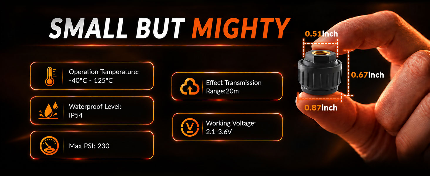 TPMS Sensor, External Tire Pressure Sensor with Relearn Tool fit for GM
