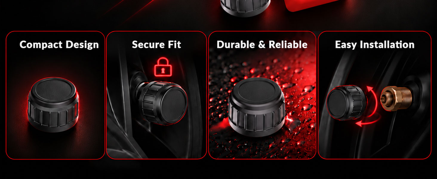 TPMS Sensor, External Tire Pressure Sensor with Relearn Tool fit for Ford
