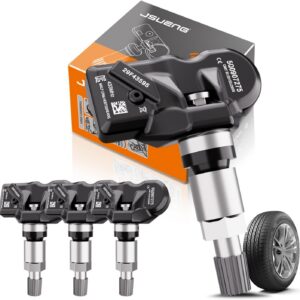 4-Pack Tire Pressure Monitoring System Sensors fit for Audi A3 A4 A5 A6, Volkswagen Tiguan Atlas Golf Polo, Porsche Bentley Ferrari Maserati, 433MHz TPMS Sensor Replaces 5Q0907275B 5Q0907275F
