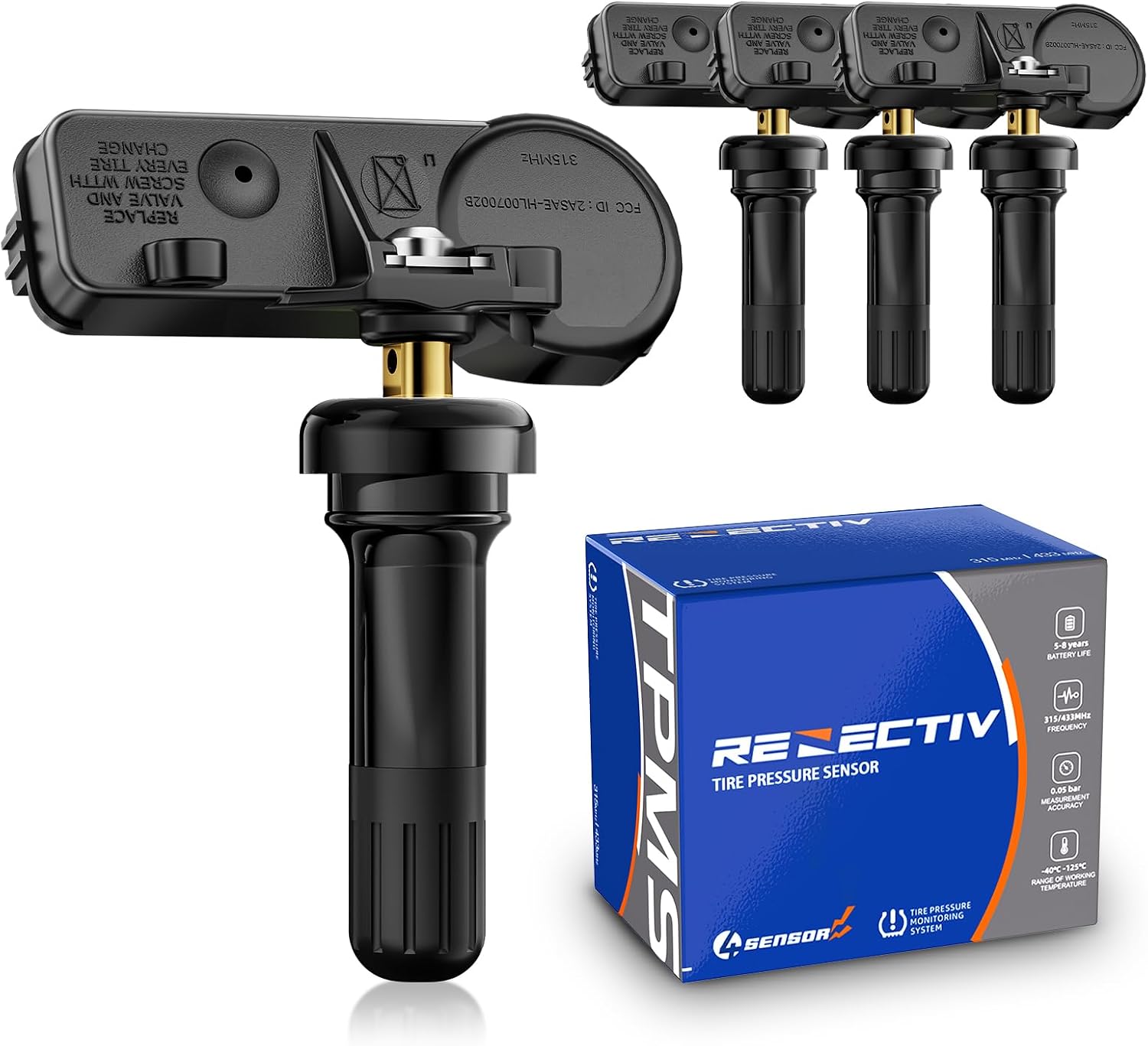TPMS Sensor, 315MHz GM Tire Pressure Monitoring System Sensor Set of 4