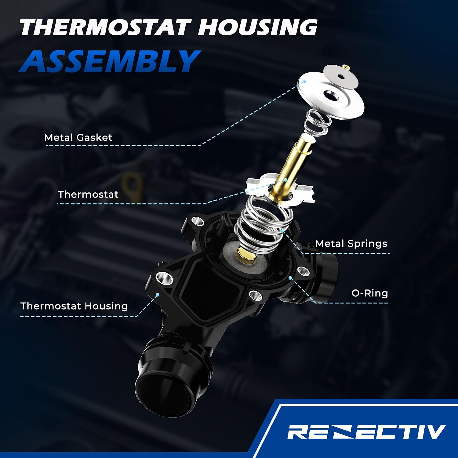 Engine Coolant Thermostat Housing Assembly with Seal BMW