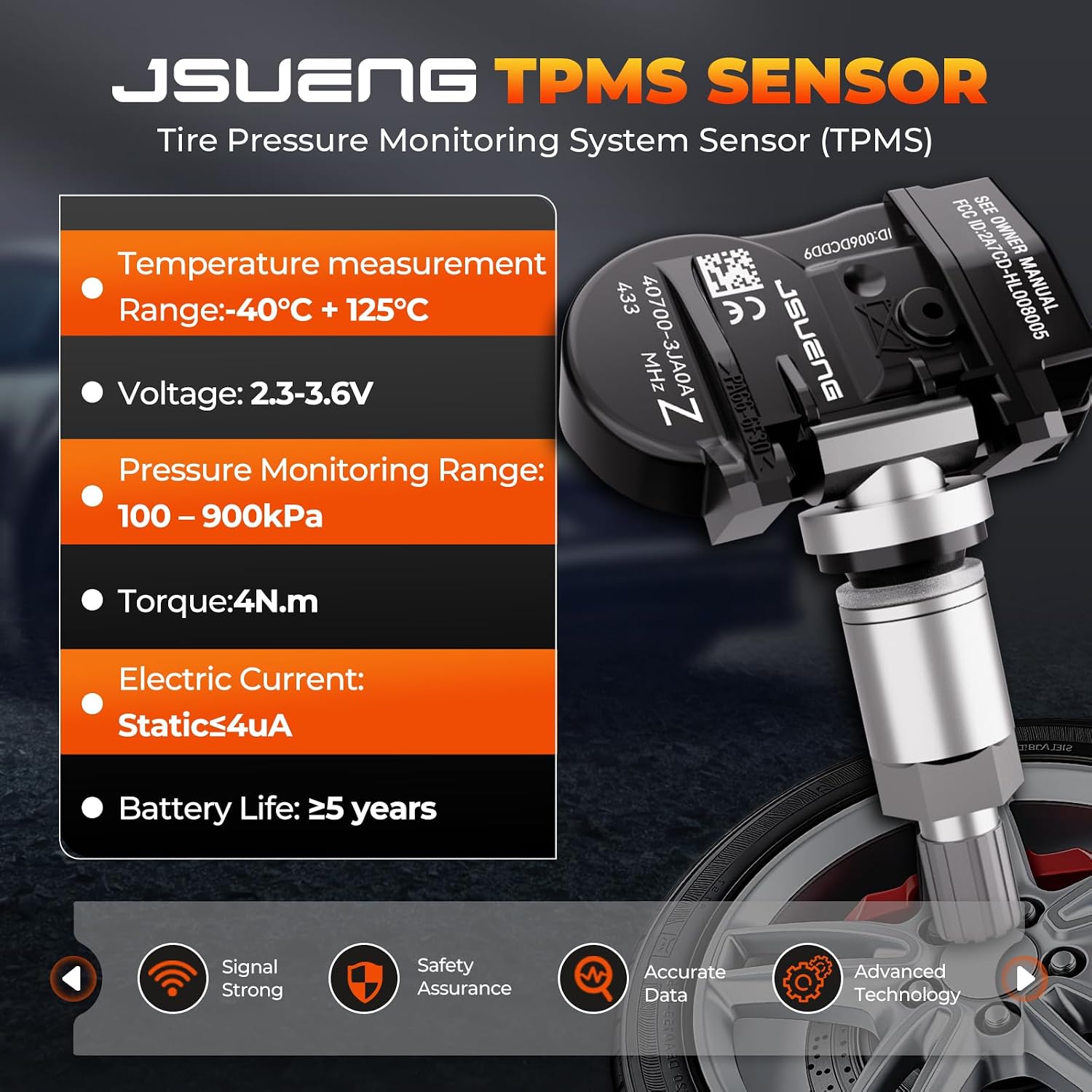 TPMS Sensor,Pre-programmed Tire Pressure Monitor System for Infiniti Nissan
