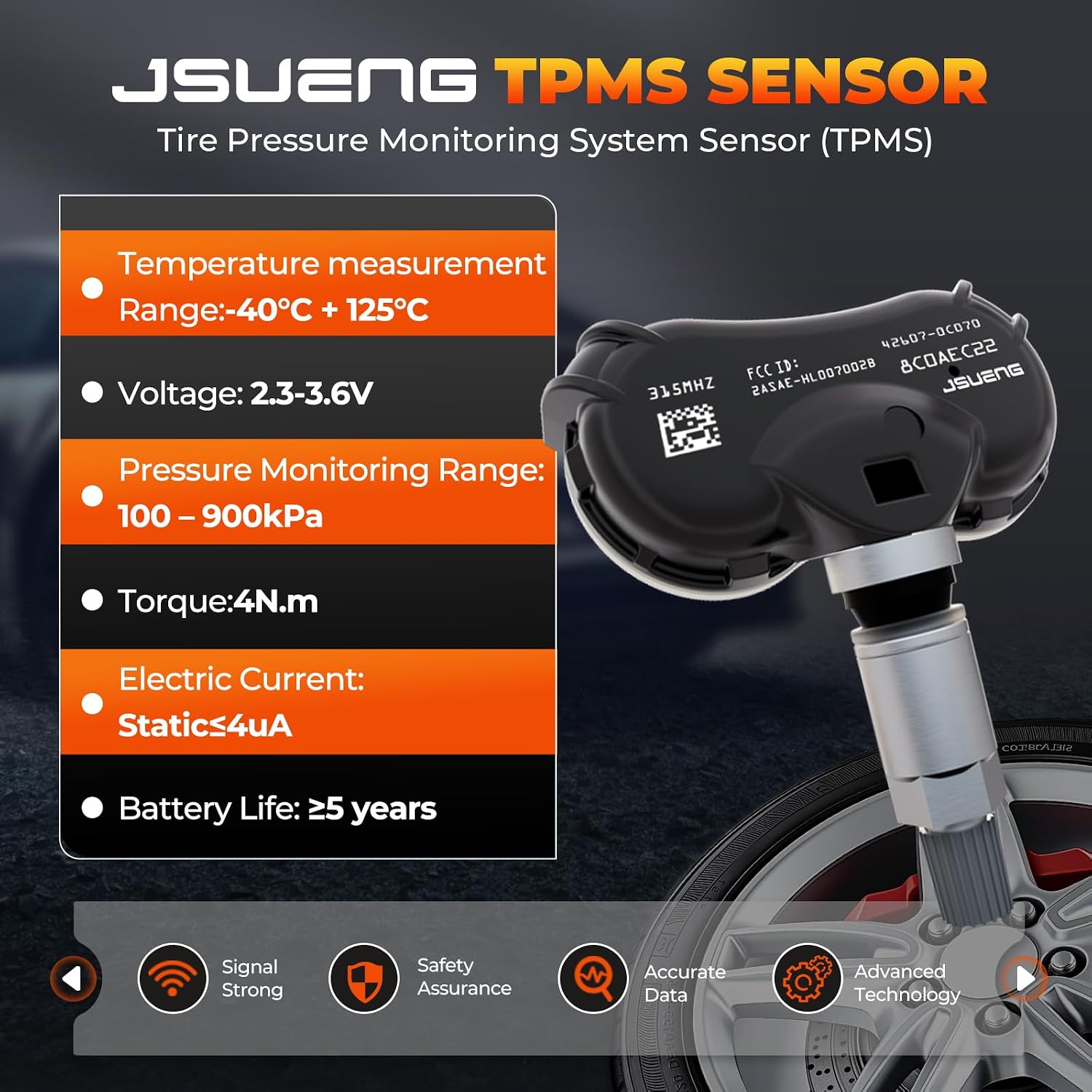 TPMS Sensor,Pre-Programmed Tire Pressure Monitor System fit for Hyundai Kia