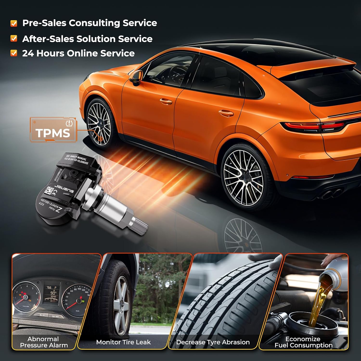 TPMS Sensor,Pre-programmed Tire Pressure Monitor System for Infiniti Nissan