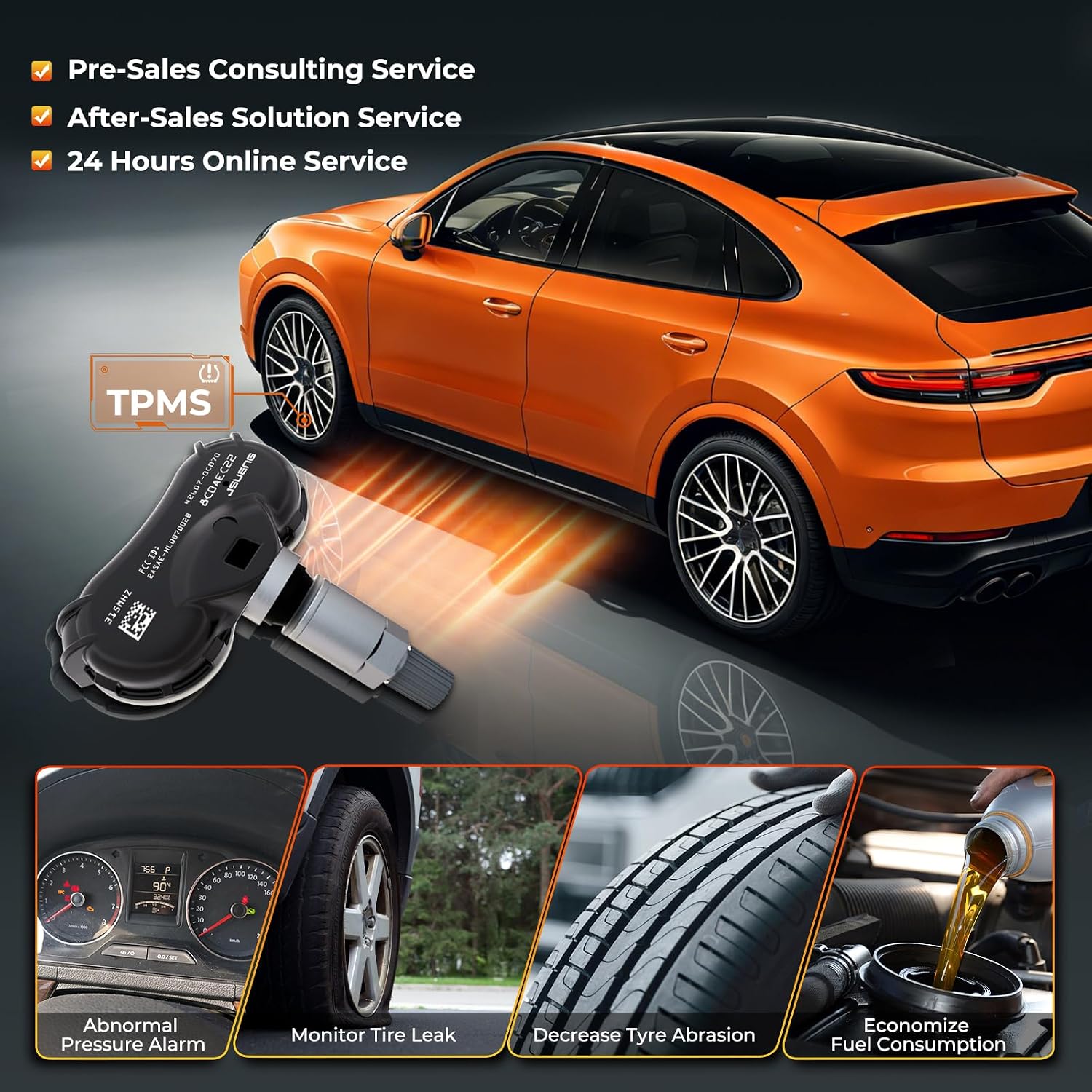 TPMS Sensor,Pre-Programmed Tire Pressure Monitor System fit for Hyundai Kia