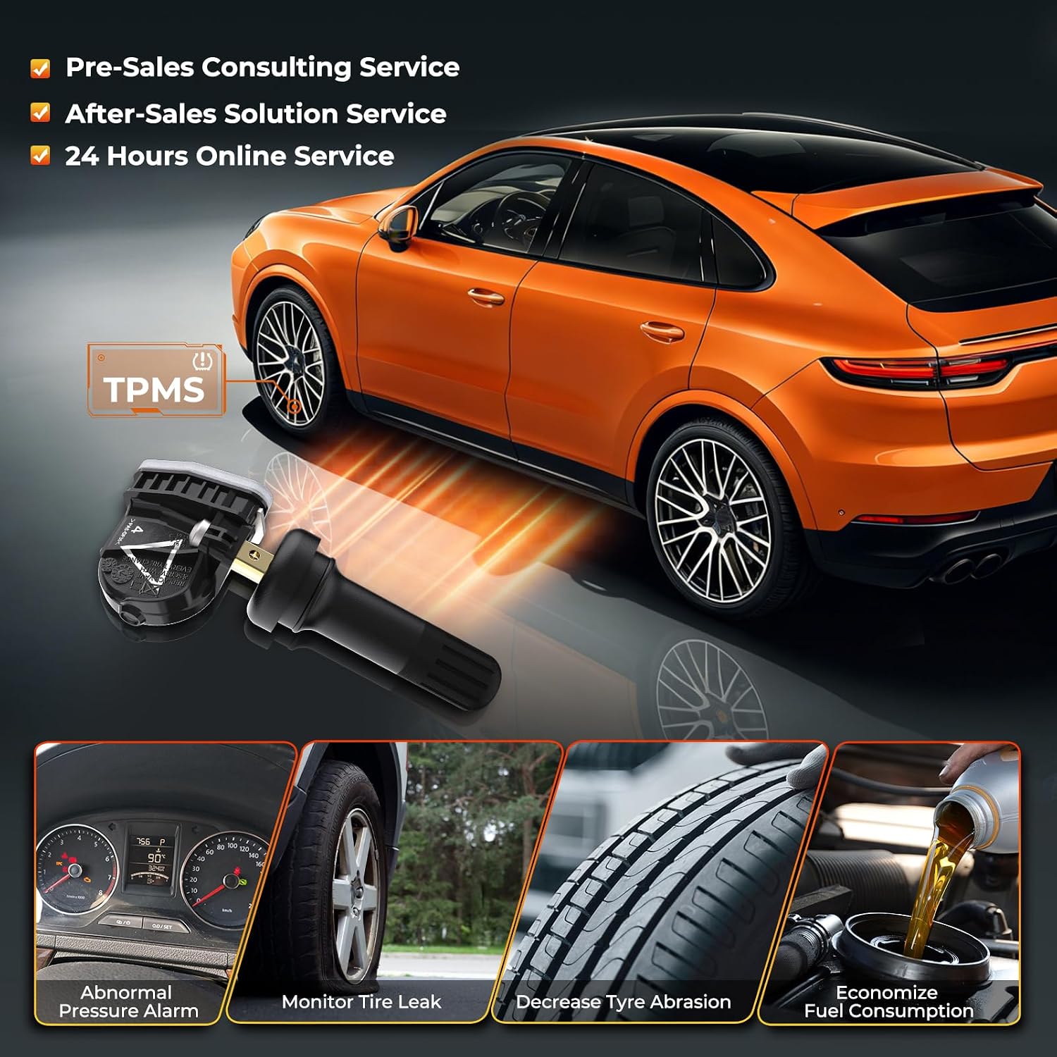 Jsueng 433Mhz TPMS Sensors, GM Tire Pressure Monitoring System Sensor