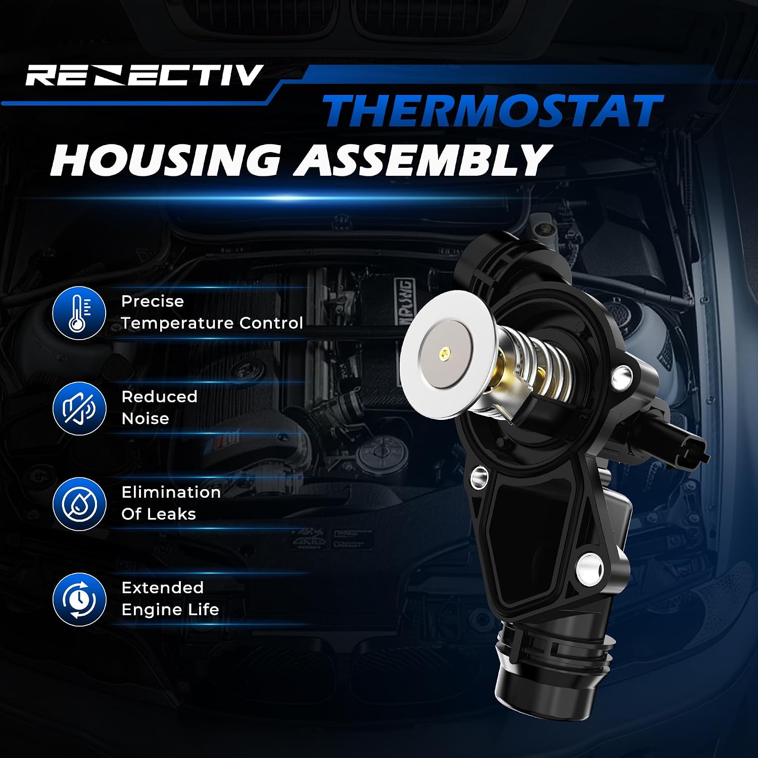 Engine Coolant Thermostat Housing Assembly with Seal BMW