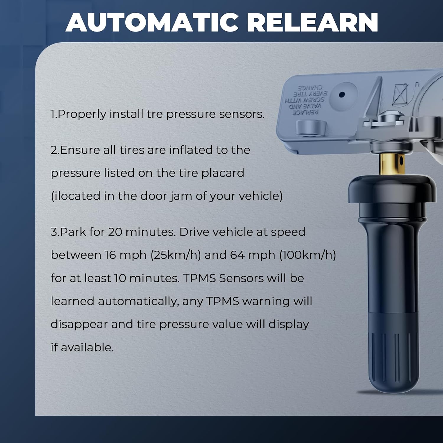 TPMS Sensor GM, 315Mhz Tire Pressure Monitoring System Sensor Set of 4
